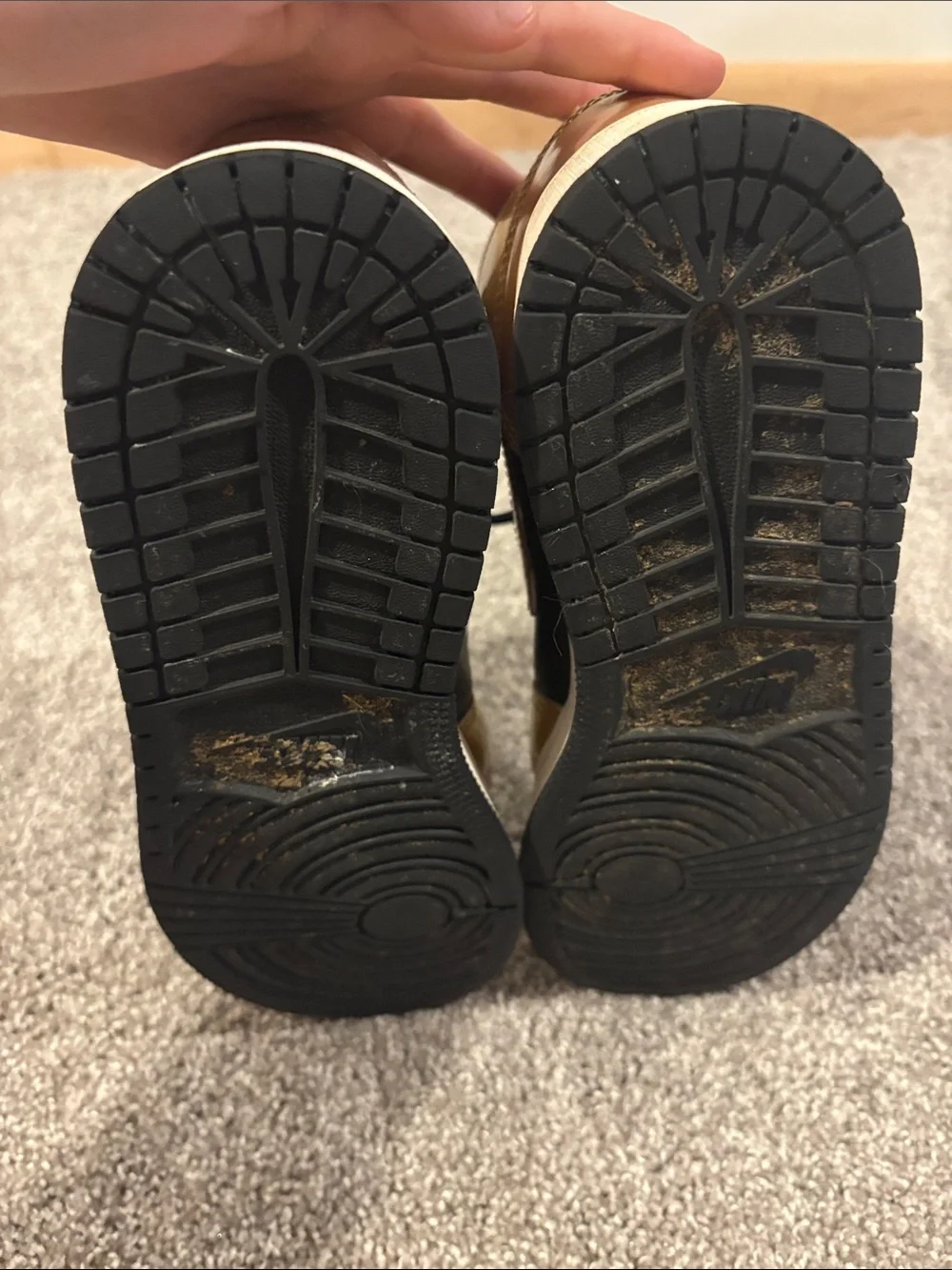 Nike Mid-Top Sneakers in Black and Gold